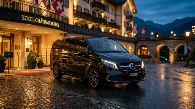 “VIP luxury vans Switzerland with professional chauffeur service by Swiss Geneva Limo”