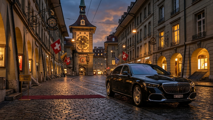 “Luxury limousine and chauffeur service Bern Switzerland by Swiss Geneva Limo”