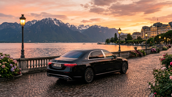 “Luxury limousine and chauffeur service Montreux Switzerland by Swiss Geneva Limo”