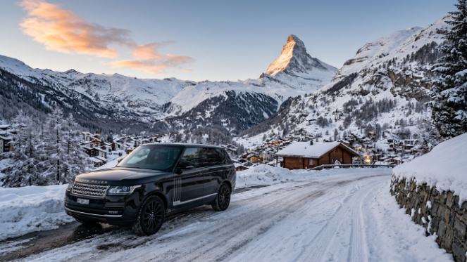 “Luxury limousine and chauffeur service Zermatt Switzerland by Swiss Geneva Limo”